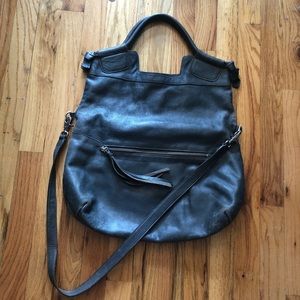 Foley & Corinna Gray Leather city tote handbag